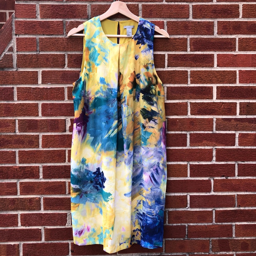 H&M Multicolored Paint Brush Stroke Dress